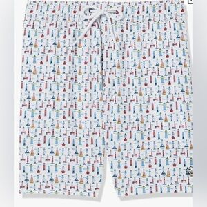 Men’s Sperry Standard 7" Stretch Lighthouse White Swim Trunks Size XL